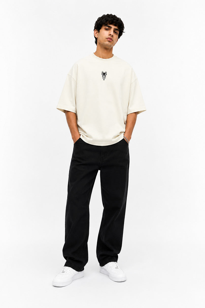 Spidy Embroidery Unisex Terry Oversized Tee