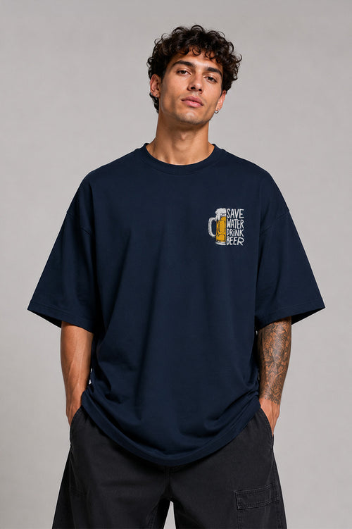 BEER-Unisex Terry Oversized Tee